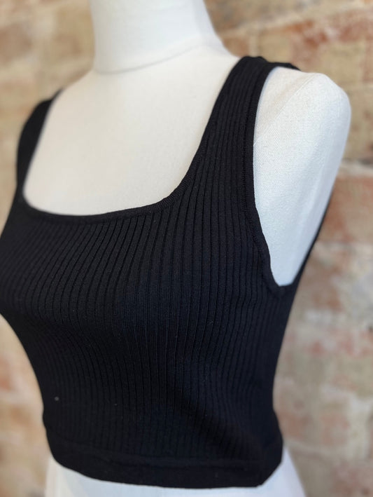 Blaze Noir Crop Top - Black