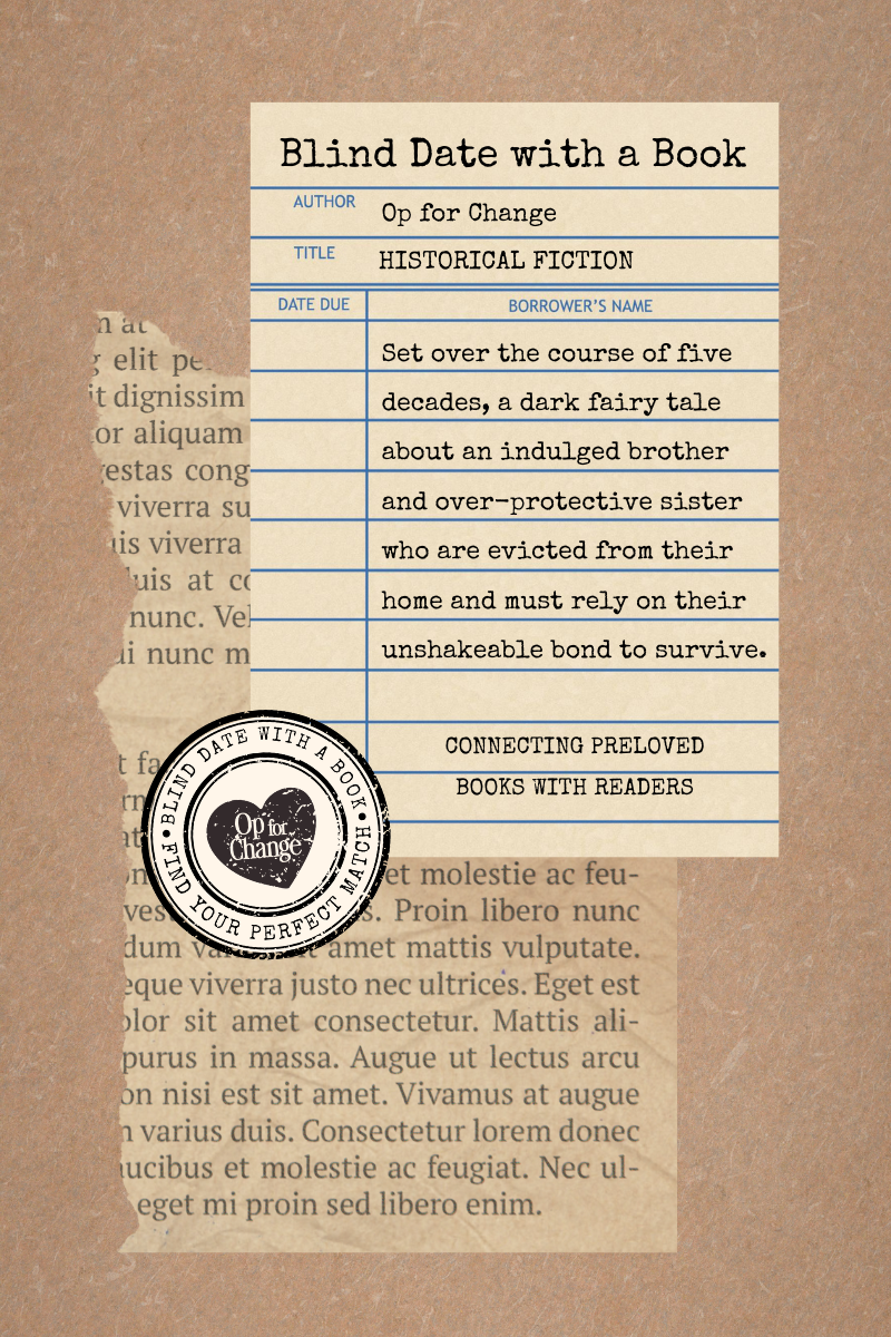 Blind Date with a Book cover with text synopsis label on a textured background