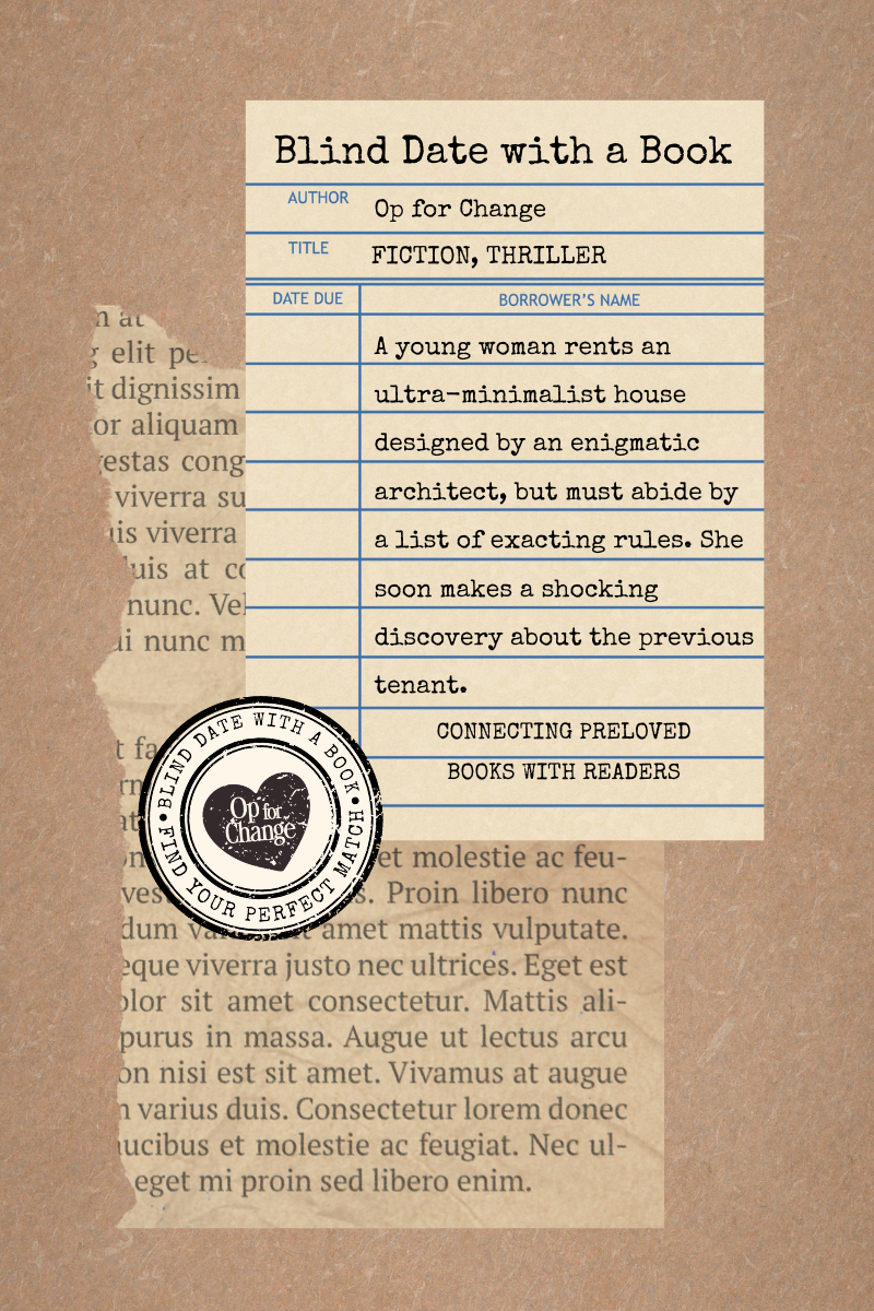 Blind Date with a Book cover with text synopsis label on a textured background