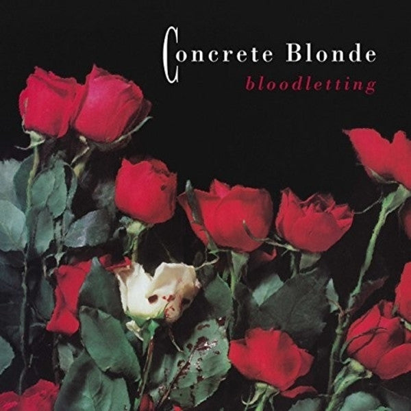 Music CD cover with red roses and one white rose on a black background, featuring the text 'Concrete Blonde' and 'bloodletting'.