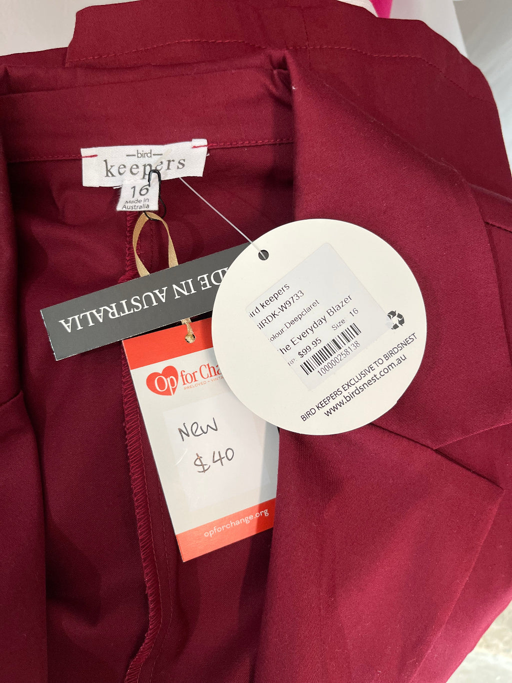 Birdsnest Red Jacket (size 16)