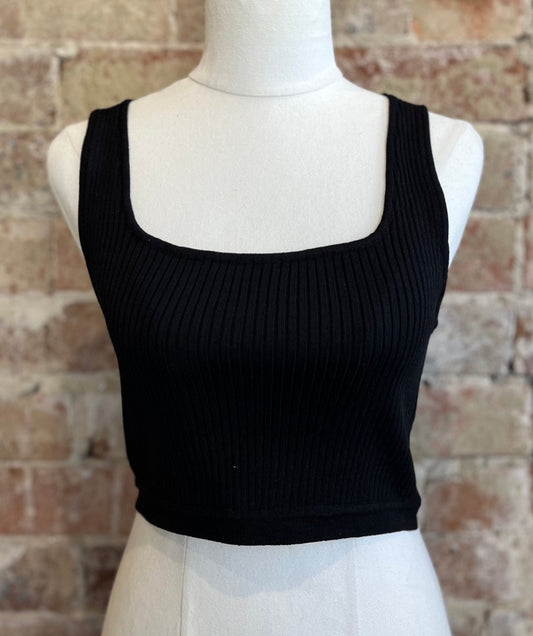 Blaze Noir Crop Top - Black