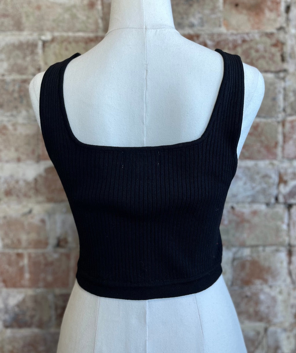 Blaze Noir Knit Crop Top - NEW