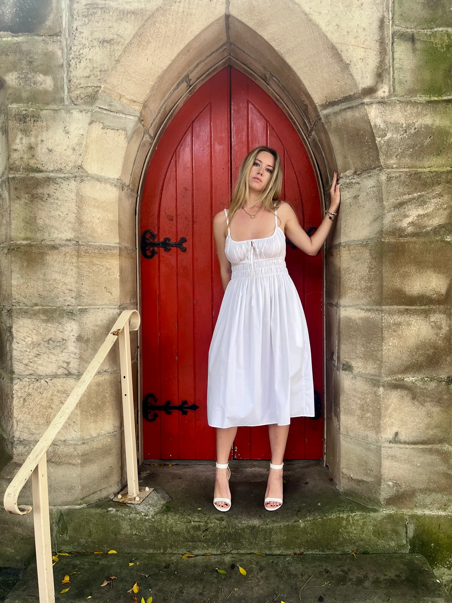 Blaze Noir Positano Shirred Waist Dress - Pink or White (size XS, L)