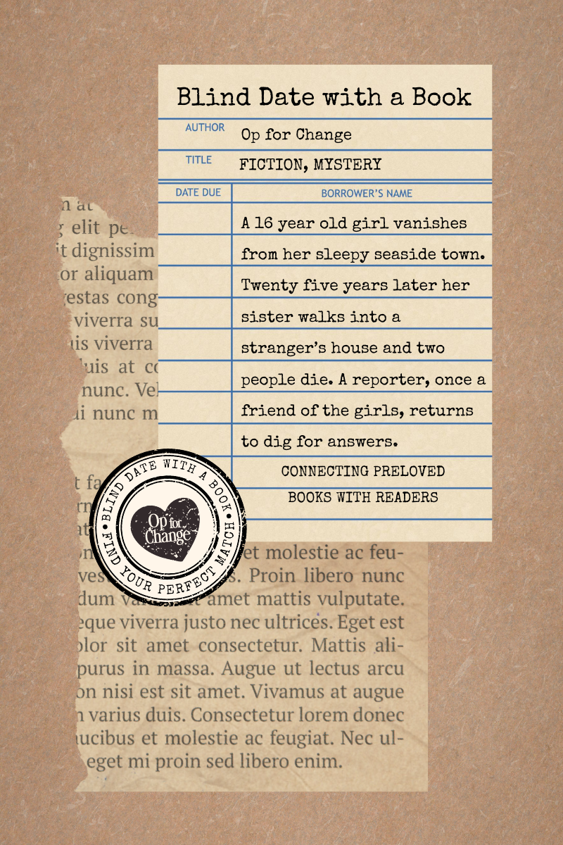 Blind Date with a Book cover with synopsis label on a brown background