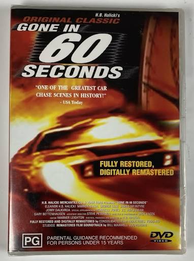 DVD cover of Original Classic, H.B. Halicki's Gone In 60 Seconds, fully restored, digitally remastered