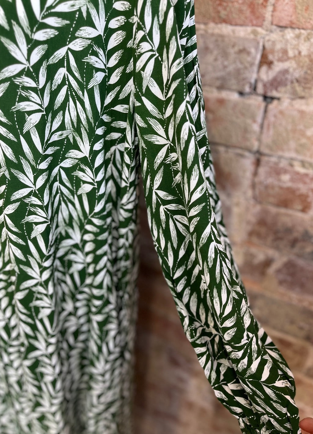 Green Leaf Shirt Dress
