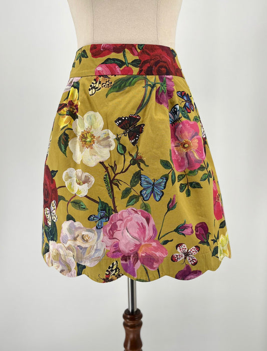 yellow floral skirt