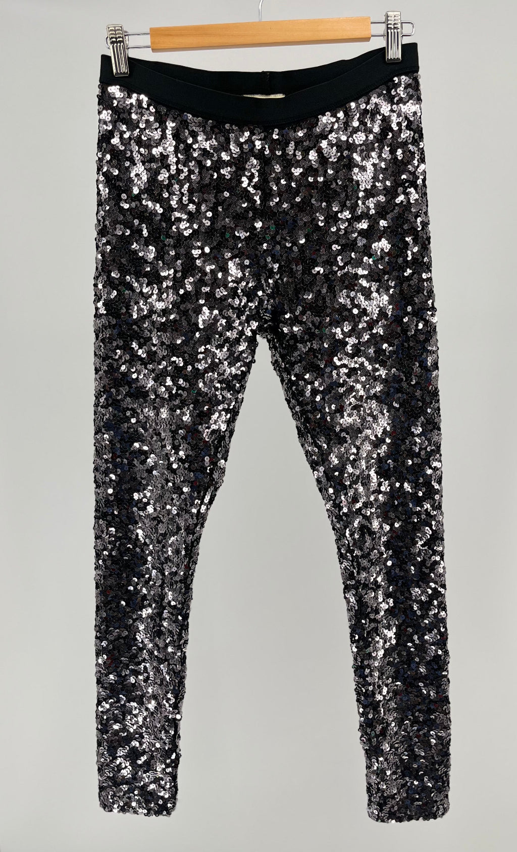 silver sequin pants