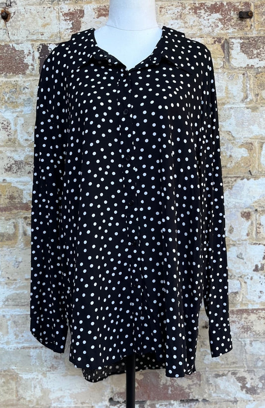 My Size Black and White Spotty Shirt