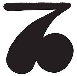 Music CD cover of a black number '76' on a white background