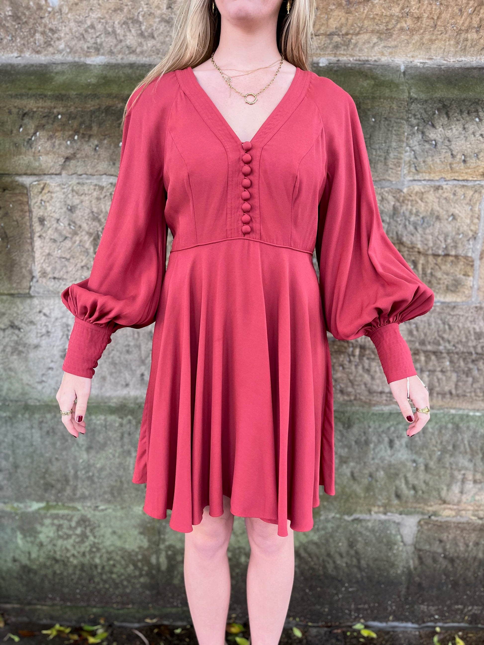 Zimmermann Midi Dress in Rust Red