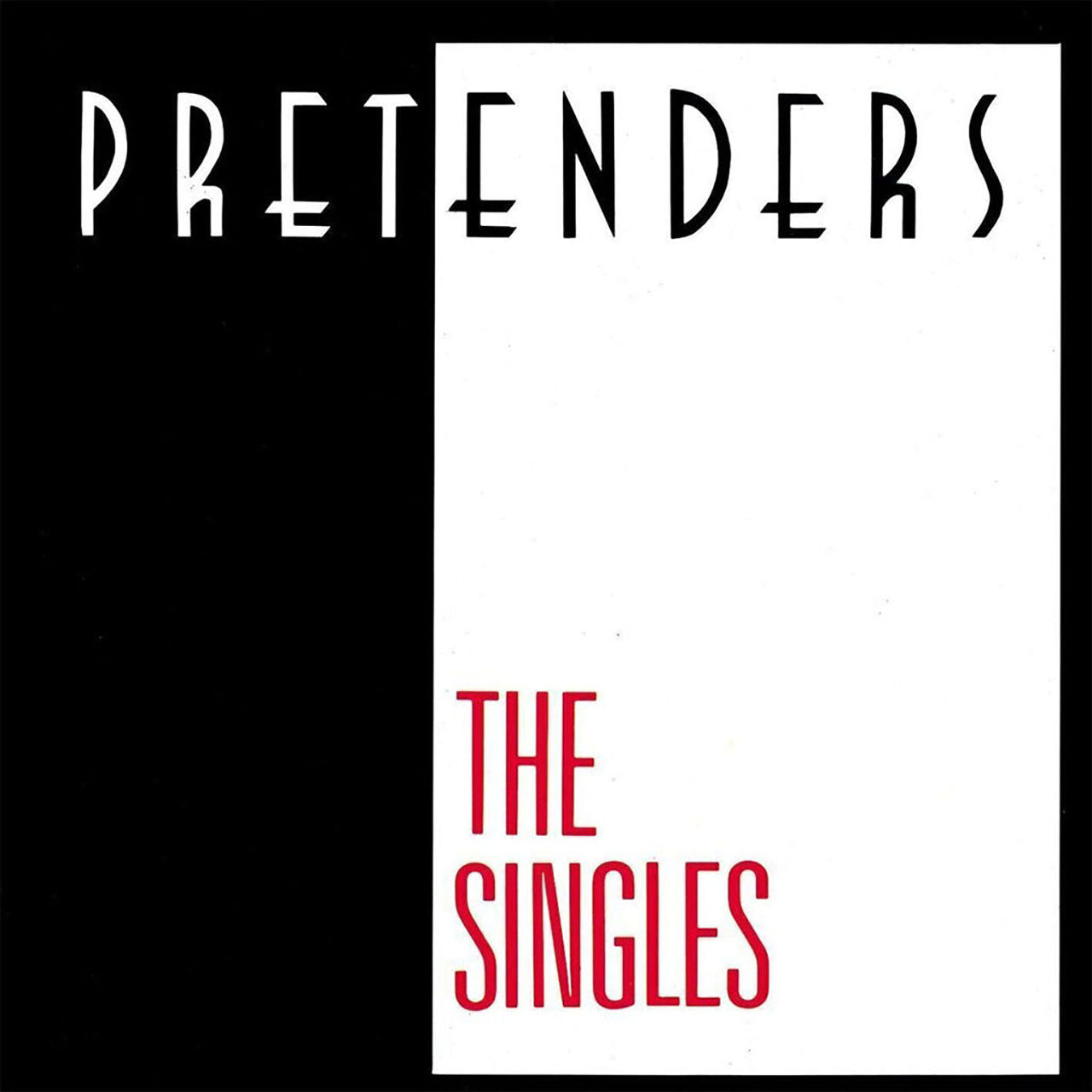 CD cover of Pretenders The Singles album with a distinctive black & white cover artwork