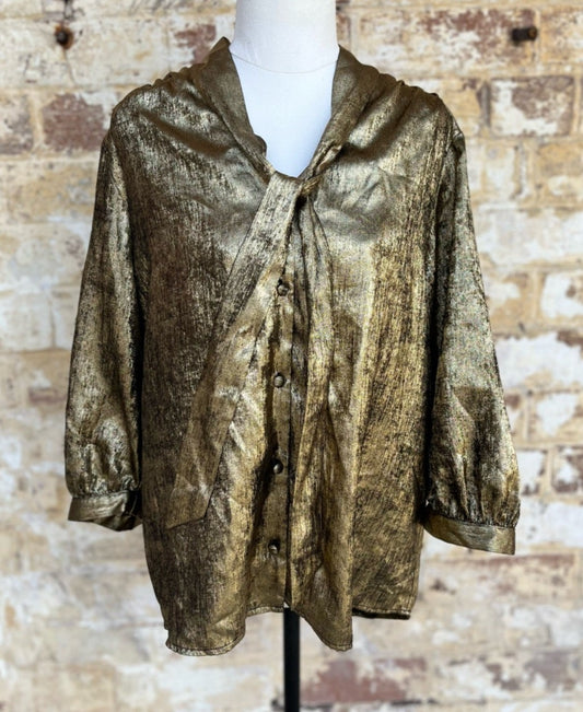 SELECTED Metallic Gold Top (size 38)