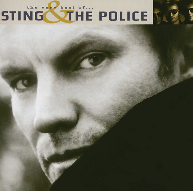 Music CD cover for 'The Very Best of Sting & The Police' with a close-up of the lead singer's, Sting's face.